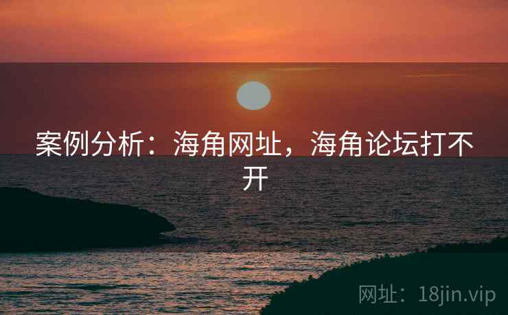 案例分析：海角网址，海角论坛打不开