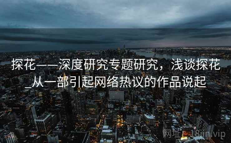 探花——深度研究专题研究，浅谈探花_从一部引起网络热议的作品说起